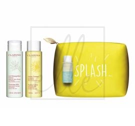 Clarins perfect cleansing set (normal or dry skin) - 3 pieces + bag