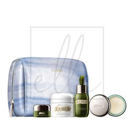 La mer the soothing hydration collection (the concentrate - 15ml + the eye concentrate - 5ml + creme de la mer - 30ml + lip balm - 9g + cosmetic bag)