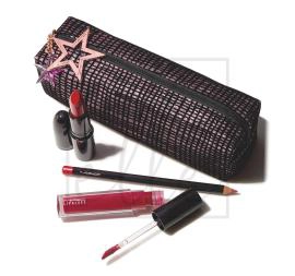 Starlit lip bag - red